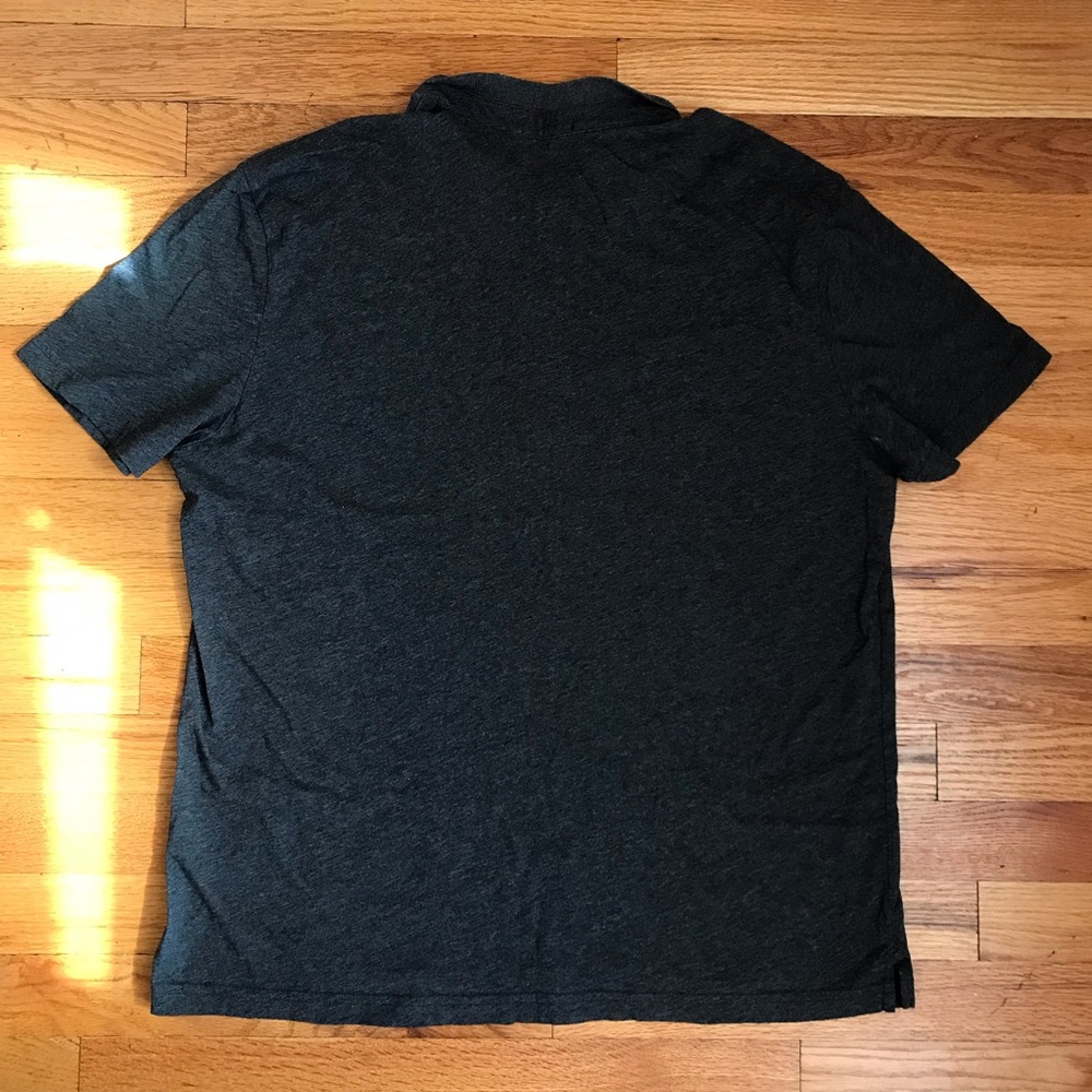 ATM Charcoal Gray Short Collar Polo Henley Large - Picture 2 of 9
